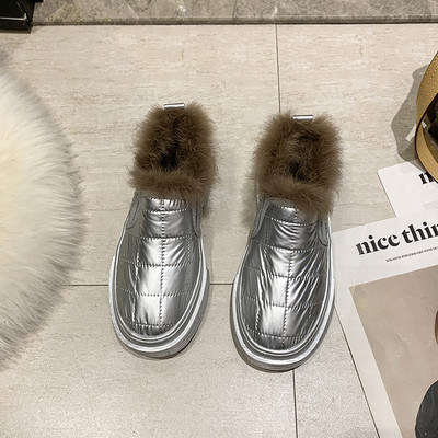 Casual μπότες με ζεστή επένδυση και επίπεδη σόλα