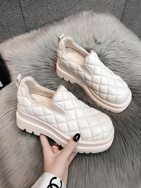 Új modell alkalmi női cipők meleg béléssel és magas talppal