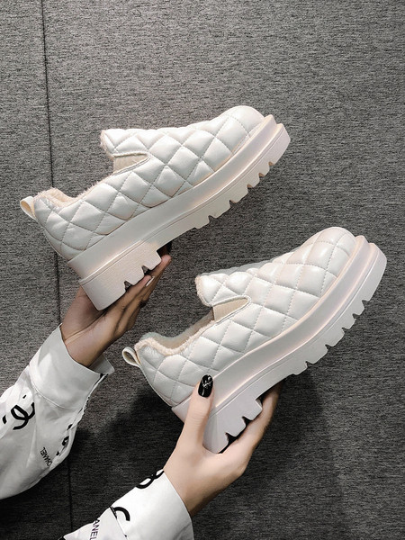 Új modell alkalmi női cipők meleg béléssel és magas talppal