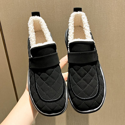 Új modell női alkalmi cipők meleg béléssel és lapos talppal