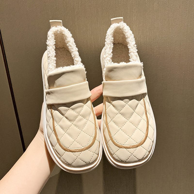 Új modell női alkalmi cipők meleg béléssel és lapos talppal