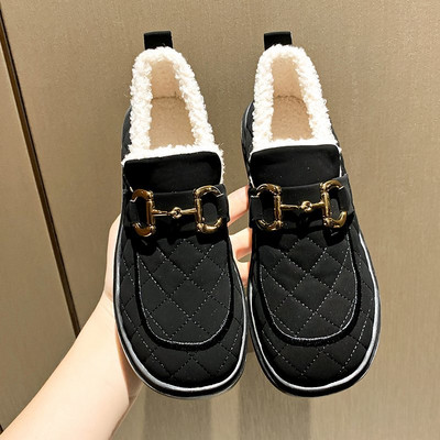 Új modell női alkalmi cipők meleg béléssel és lapos talppal