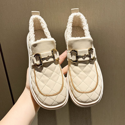 Új modell női alkalmi cipők meleg béléssel és lapos talppal