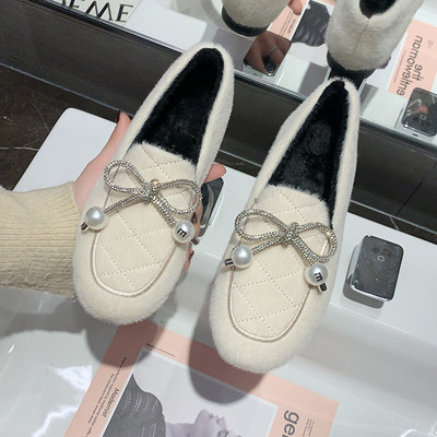 Modern női alkalmi cipő szalaggal - lapos talppal