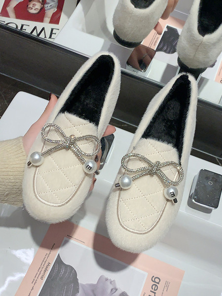 Modern női alkalmi cipő szalaggal - lapos talppal