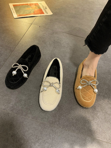 Modern női alkalmi cipő szalaggal - lapos talppal