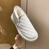 Női téli alkalmi cipő meleg béléssel és lapos talppal