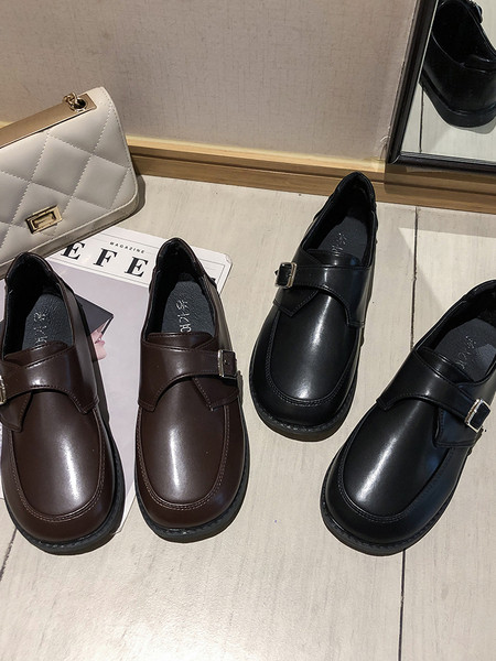 Női alkalmi cipő eko bőrből, csattal