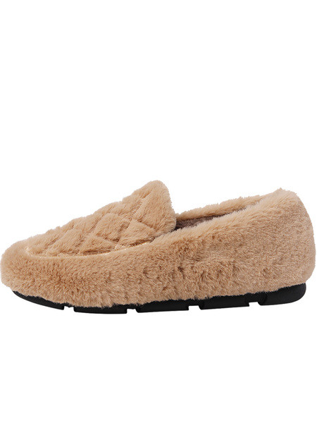 Γυναικεία μονόχρωμα χνουδωτά παπούτσια 