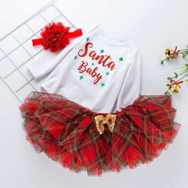 Baba karácsonyi test és szoknya készlet