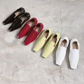 Eko bőrből készült tiszta női cipő, lapos talppal