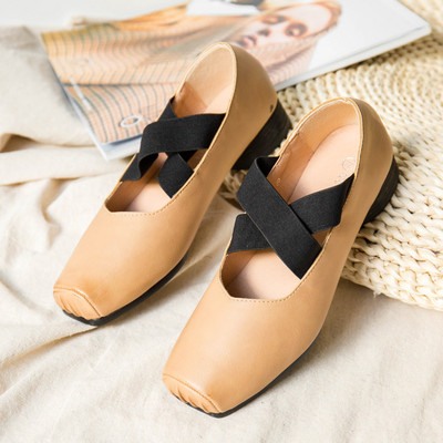 Női alkalmi cipő eko bőrből, keresztpánttal