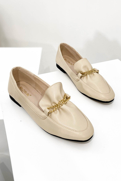 Új modell női alkalmi cipők lapos talppal és fém lánccal