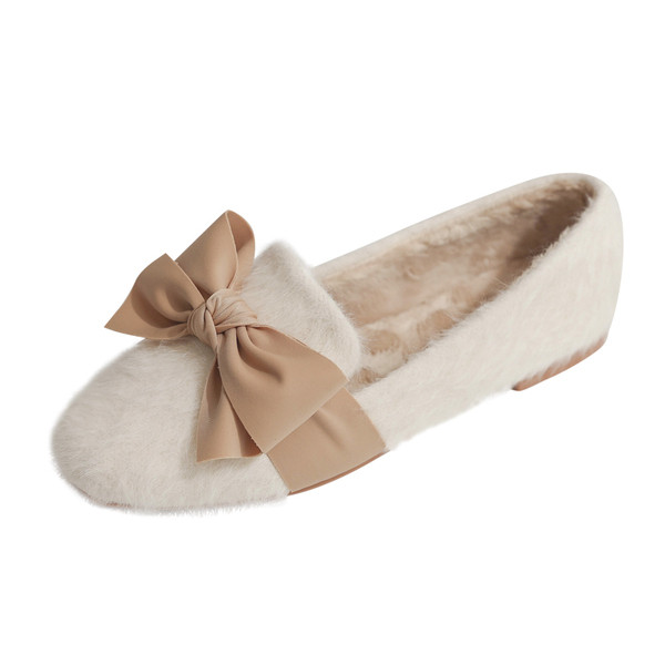 Női pehelycipő szalaggal, lapos talppal