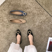 Női alkalmi cipő öko velúrból, fém elemmel