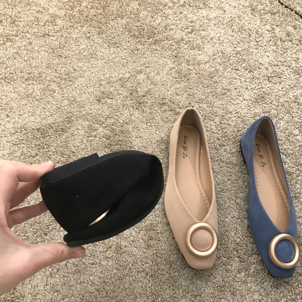 Női alkalmi cipő öko velúrból, fém elemmel