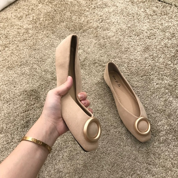 Női alkalmi cipő öko velúrból, fém elemmel