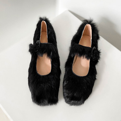 Női pehelycipő lapos talppal - lekerekített modell