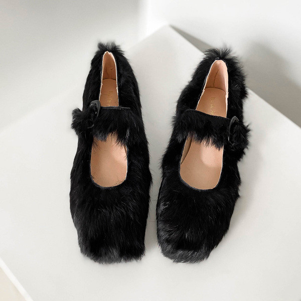 Női pehelycipő lapos talppal - lekerekített modell