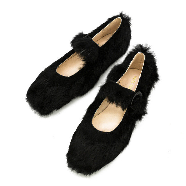 Női pehelycipő lapos talppal - lekerekített modell