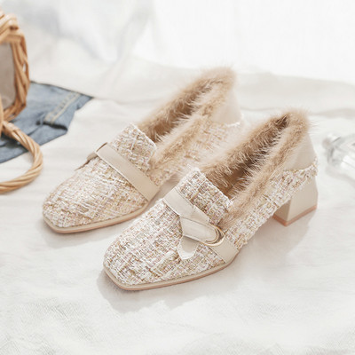 Női alkalmi cipő pehely és alacsony sarkú