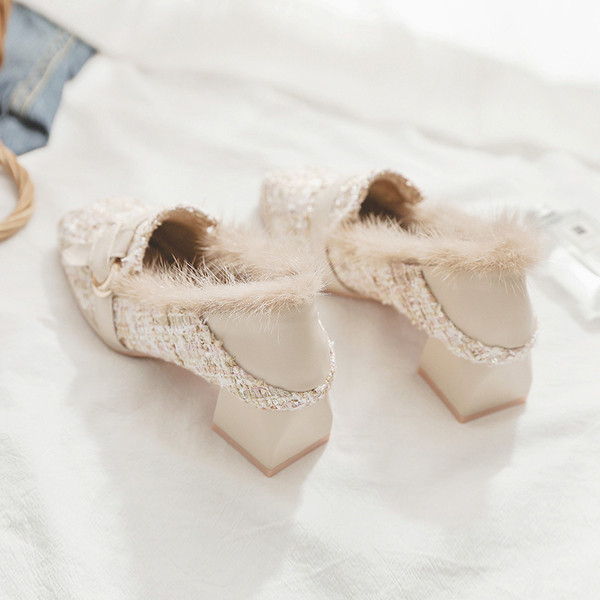 Női alkalmi cipő pehely és alacsony sarkú