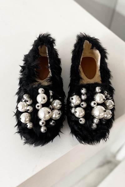 Új modell női pehelycipő lapos talppal és gyöngyökkel