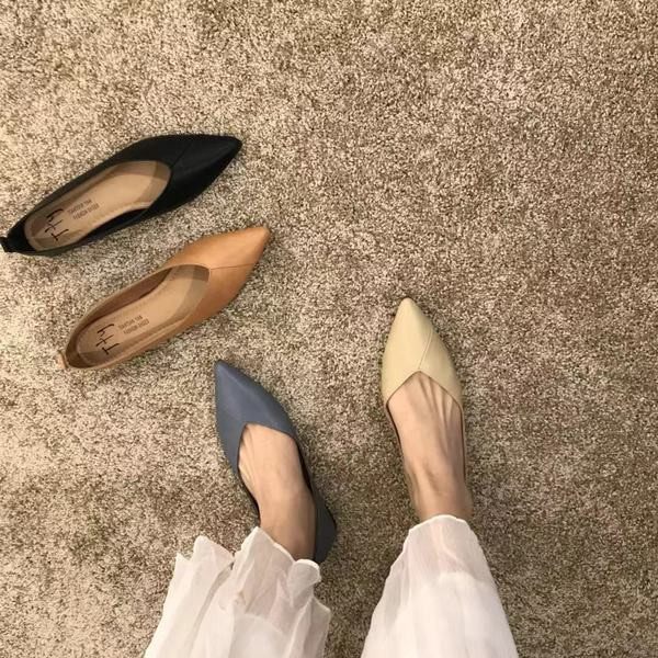 Női alkalmi cipő ökobőr hegyes modellből