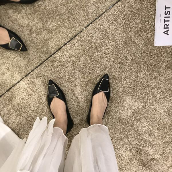 Őszi női cipő műbőrből fekete színben