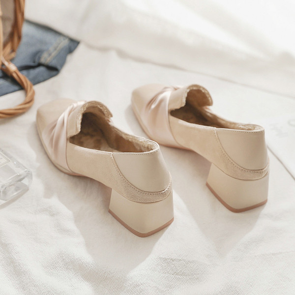 Női alkalmi cipő pehely és lapos talppal - öko velúrból