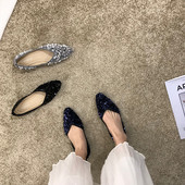 Alkalmi női cipő flitterekkel - hegyes modell