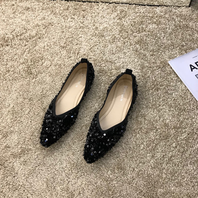 Alkalmi női cipő flitterekkel - hegyes modell