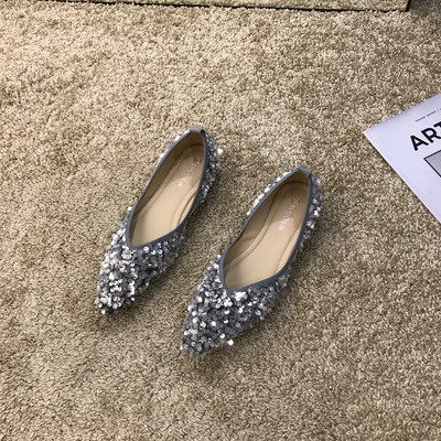 Alkalmi női cipő flitterekkel - hegyes modell