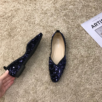 Alkalmi női cipő flitterekkel - hegyes modell