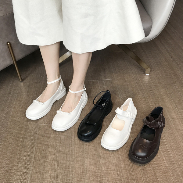 Bőr női cipő lapos talppal - két modell