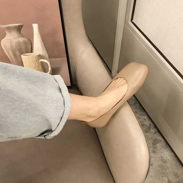 Női alkalmi cipő lapos talppal - öko bőr