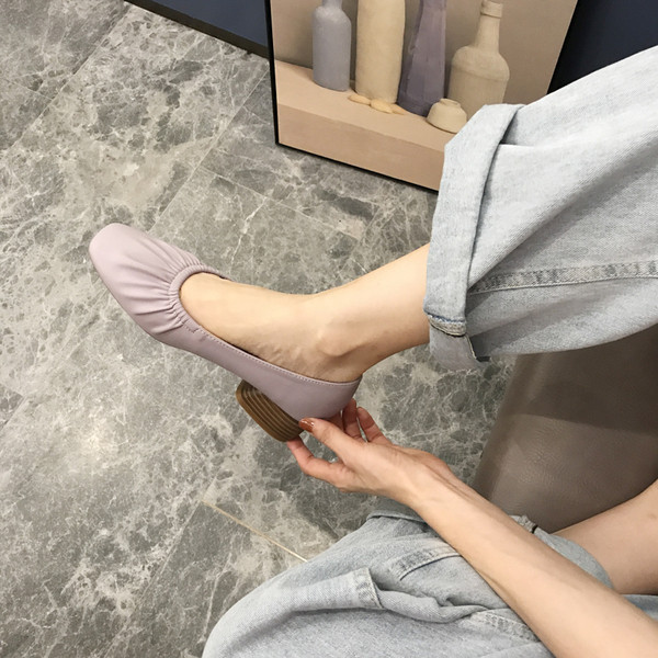 Női alkalmi cipő lekerekített eko bőrből készült modell vastag sarokkal több modellben