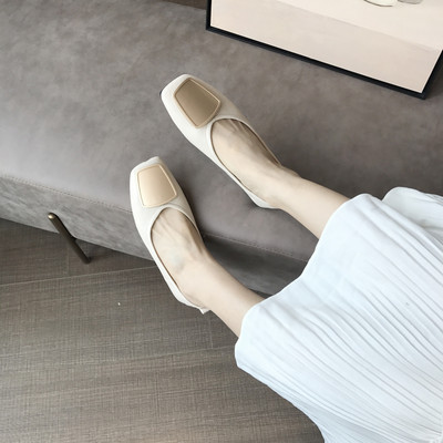 Νέο μοντέλο γυναικεία έκο δερμάτινα παπούτσια  με επίπεδη σόλα