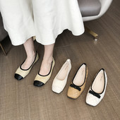 Női alkalmi cipő - lapos talppal és szalaggal