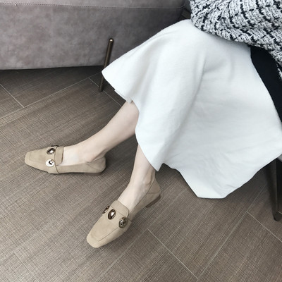 Alkalmi bőrcipő csattal barna és bézs színben