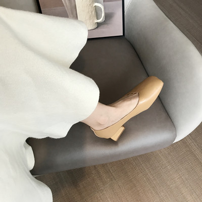 Női bőrcipő 4,5 cm-es sarokkal