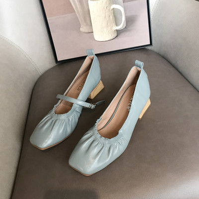 Női bőrcipő 4,5 cm-es sarokkal