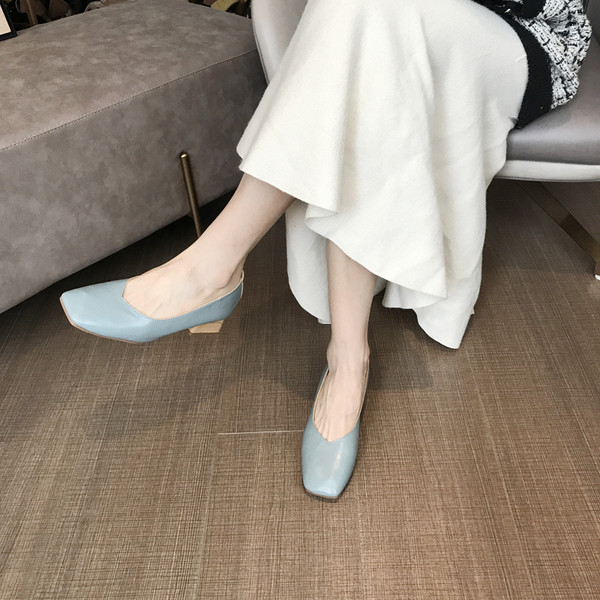 Női bőrcipő 4,5 cm-es sarokkal