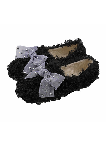 Női pehelycipő lapos talppal és szalaggal