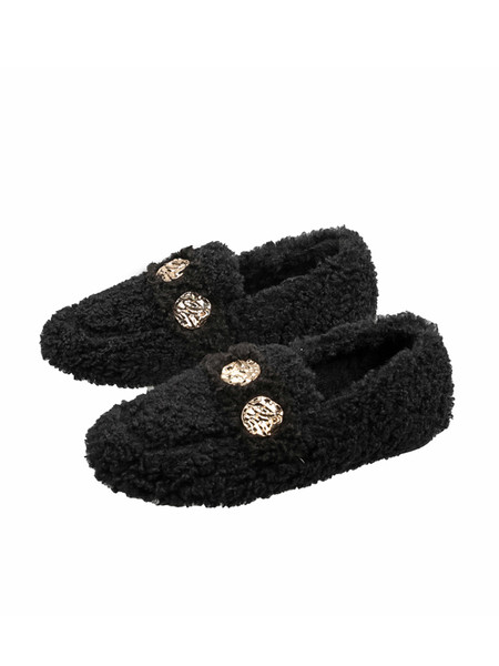 Női alkalmi pehelycipő fém díszítéssel, lapos talppal