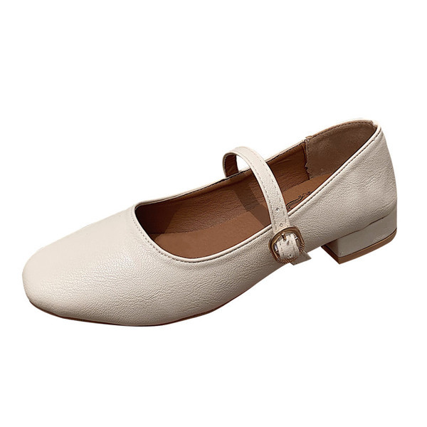 Női alkalmi cipő eko bőrből, pánttal és csattal