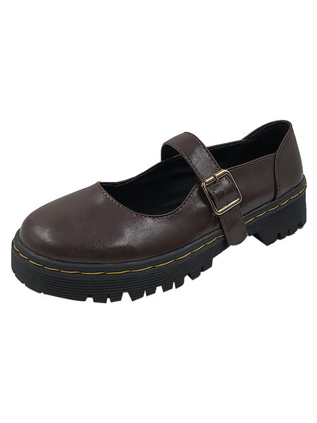 Női bőr cipő csattal fekete és barna színben