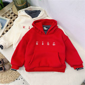 Gyerek pulóver lányoknak kapucnival és feliratokkal