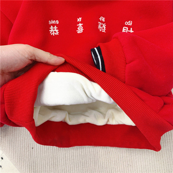 Gyerek pulóver lányoknak kapucnival és feliratokkal