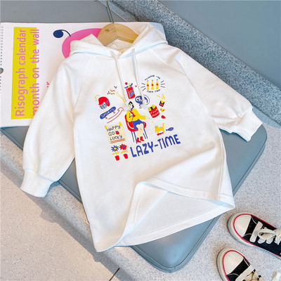 Gyermek pulóver közepes hosszúságú és színes felvitellel